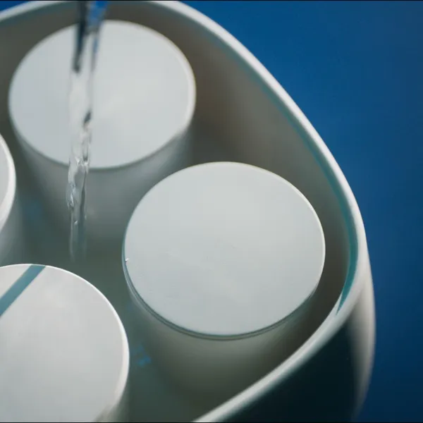 Finished yogurt in ceramic bowl with GutSmart device